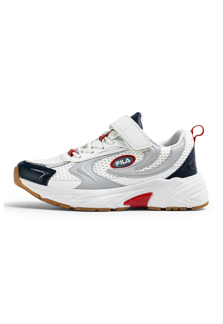 Pantofi sport wedge cu insertii de plasa Kreatix - Rosu/Alb/Gri/Gri carbune