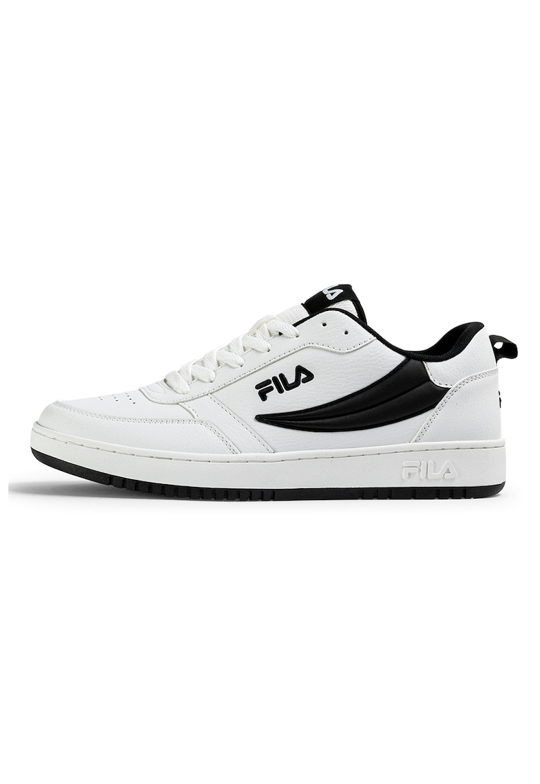 Pantofi sport de piele ecologica cu detalii perforate Rega - Negru/Negru stins/Alb optic