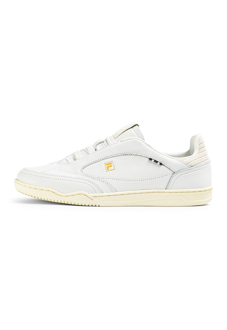 Pantofi sport low-cut de piele Slantshot - Alb/Galben
