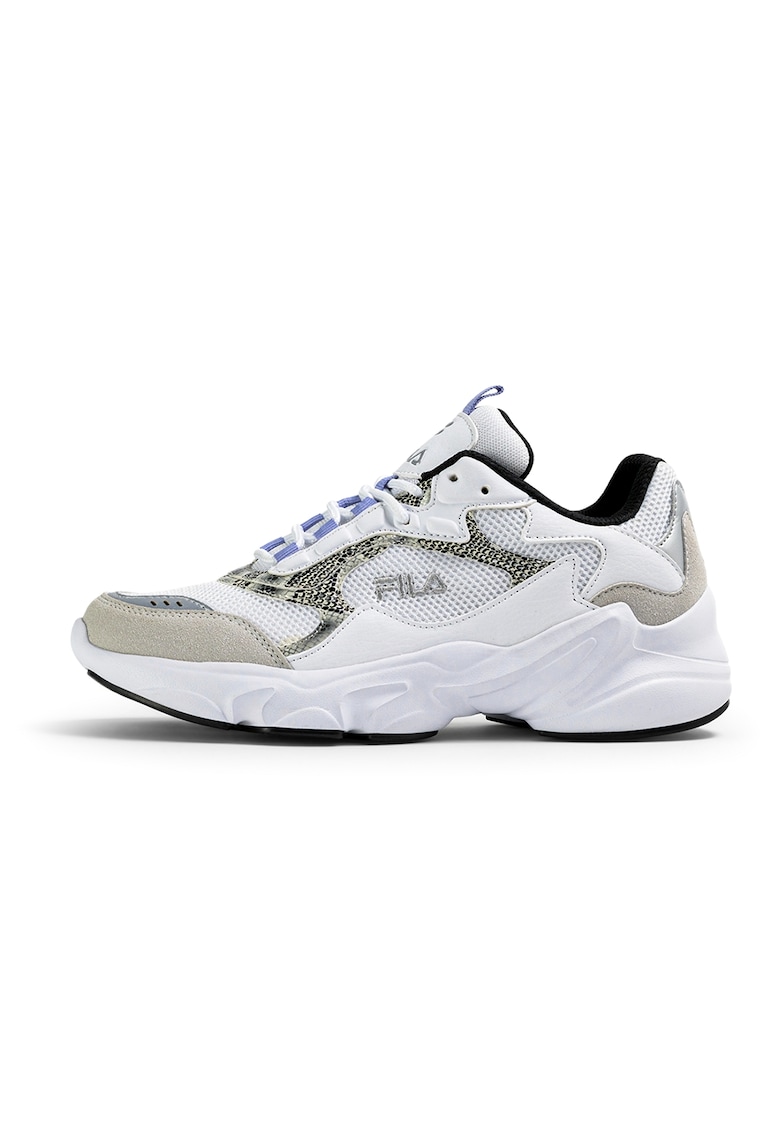 Pantofi sport cu insertii de plasa Collene - Gri deschis/Alb murdar