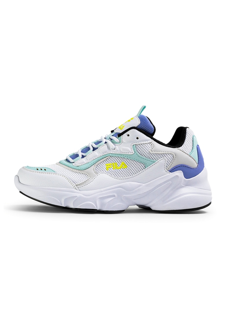 Pantofi sport cu garnituri din piele ecologica Collene CB - Alb/Verde pal/Albastru - Fila - imagine 1