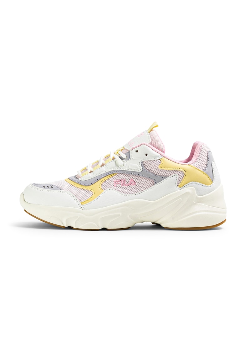 Pantofi sport cu garnituri din piele ecologica Collene CB - Alb murdar/Roz pal