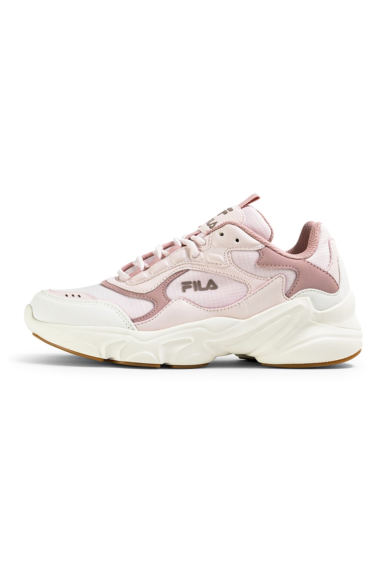 Pantofi sport din material textil cu garnituri din piele ecologica Collene A - Alb murdar/Roz pal