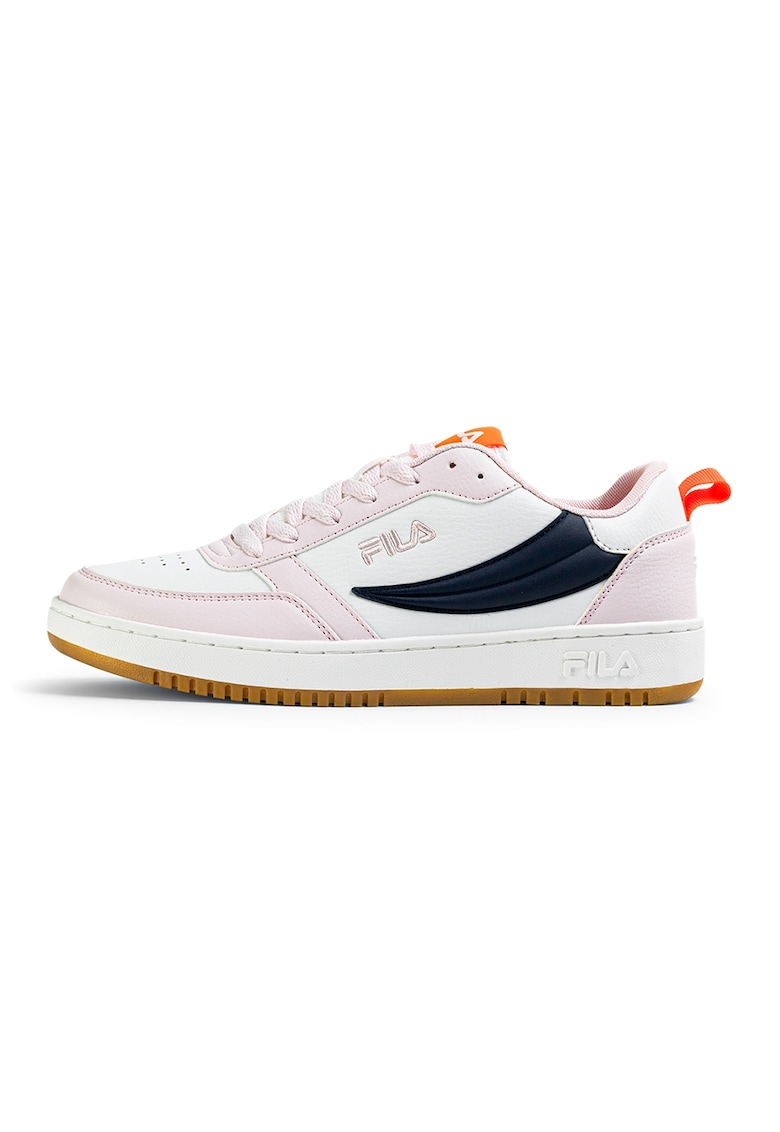 Pantofi sport low-cut de piele ecologica Rega - Negru/Portocaliu/Roz pal