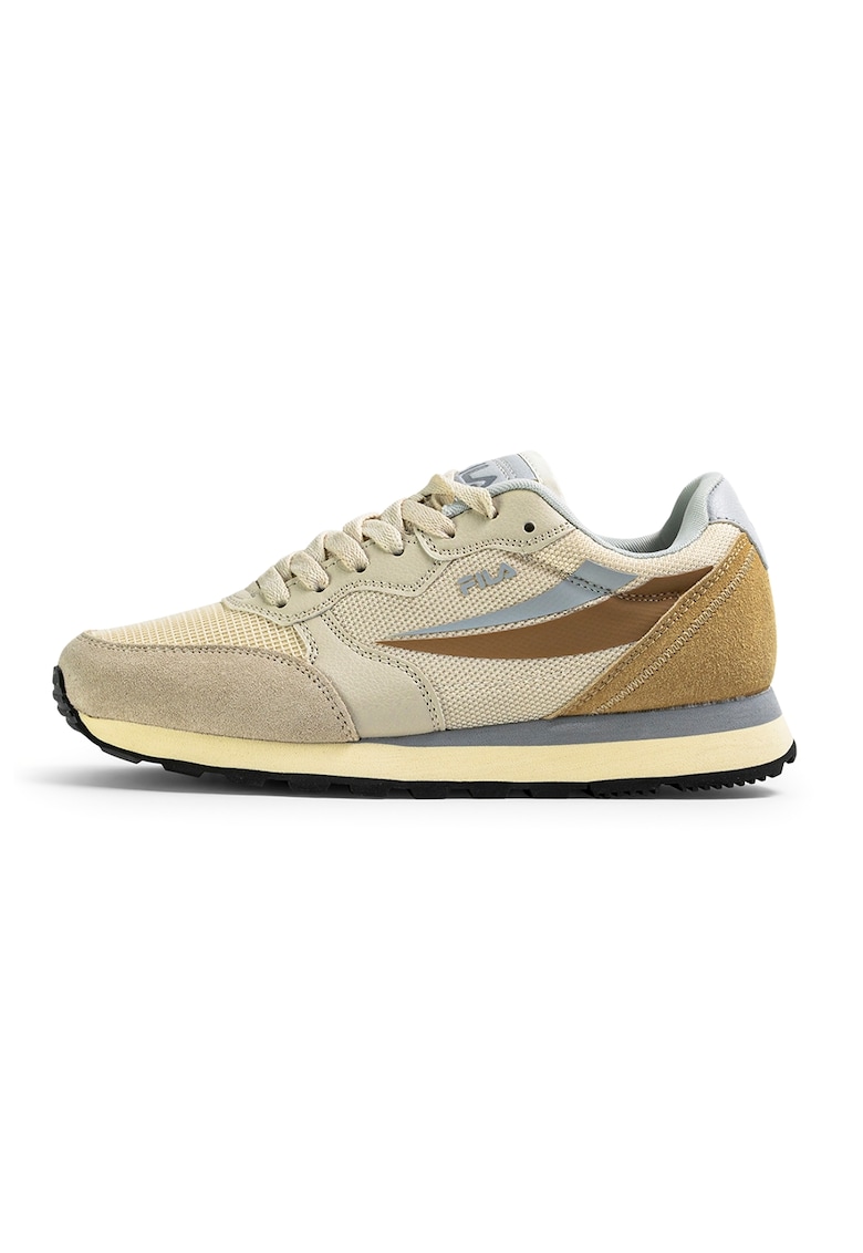 Pantofi sport cu insertii de piele Hypert - Maro taupe/Maro taupe deschis