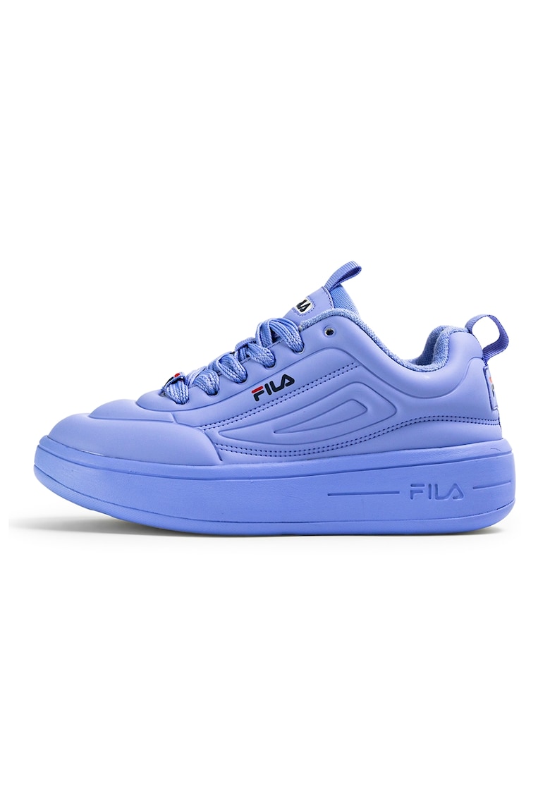 Pantofi sport flatform din piele ecologica cu logo Superbubble - Violet