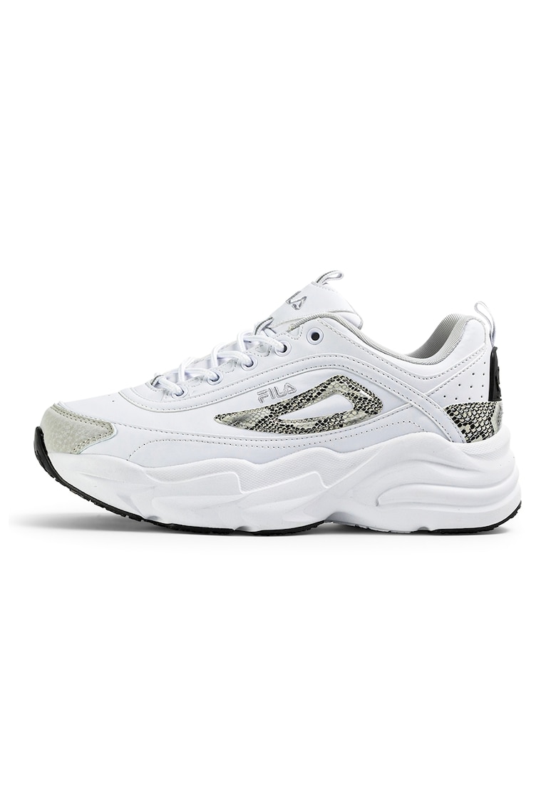 Pantofi sport demi-wedge din piele ecologica - Alb