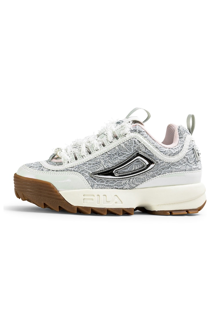 Pantofi sport cu piele intoarsa Disruptor - Alb murdar/Argintiu