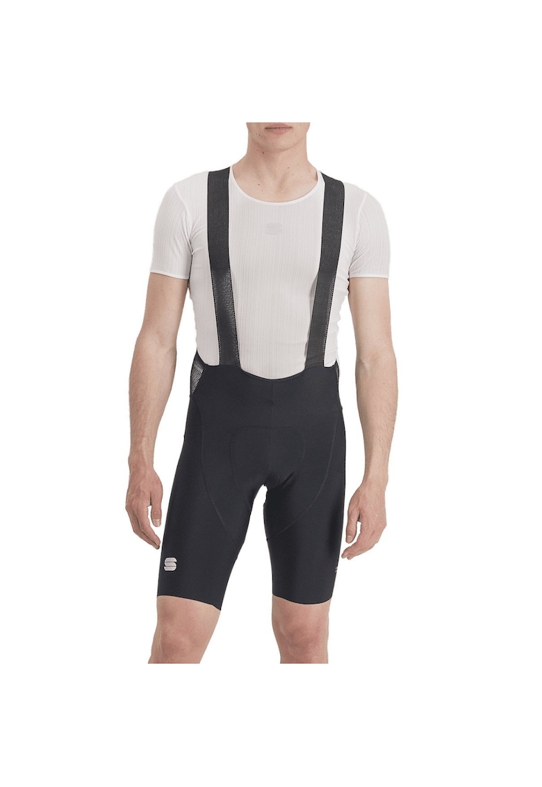 Pantaloni scurti ciclism cu bretele barbati Classic - Alb/Negru