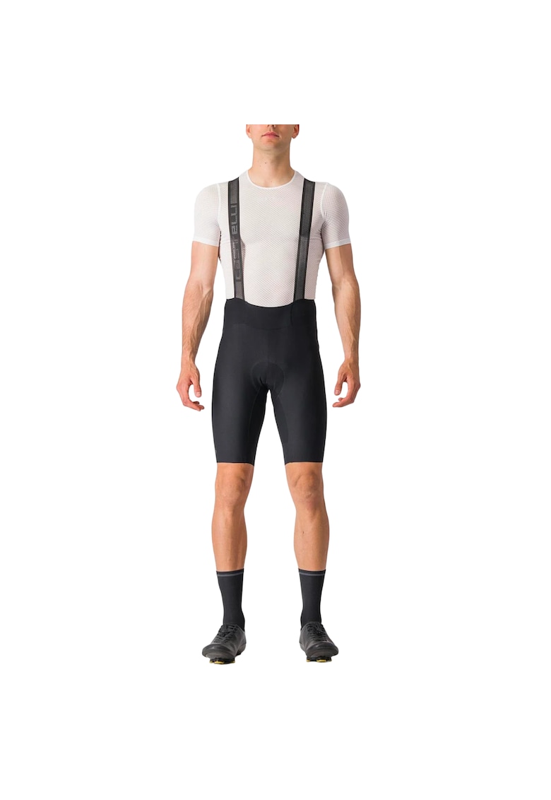 Pantaloni scurti ciclism cu bretele barbati Espresso - Negru