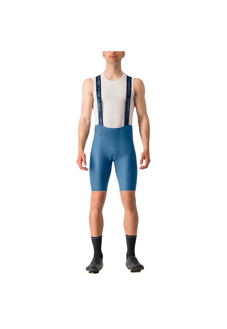 Pantaloni scurti ciclism cu bretele barbati Espresso - Albastru