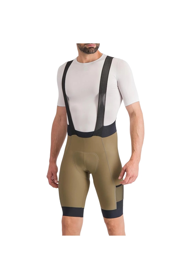 Pantaloni scurti ciclism cu bretele barbati Supergiara SS 2024 - Maro deschis