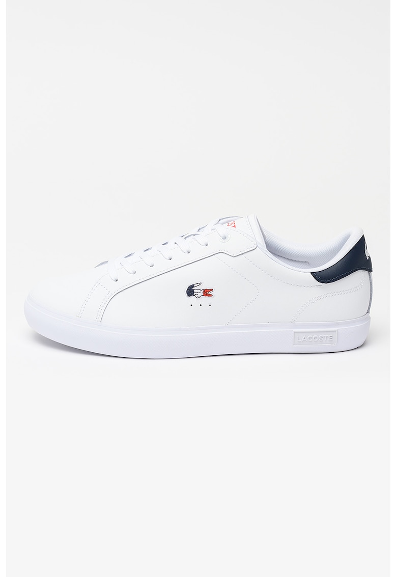 Pantofi sport de piele Powercourt - Albastru ultramarin/Alb optic - Lacoste - imagine 1