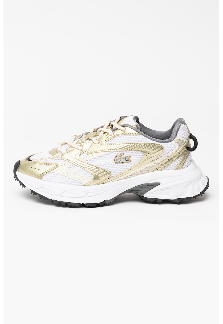 Pantofi sport cu aspect masiv si exterior de piele ecologica Neo - Auriu/Alb fildes/Alb optic