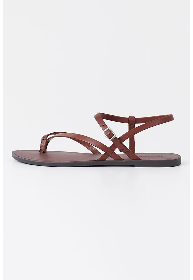 Sandale de piele cu barete multiple Tia 2.0 - Maro cognac