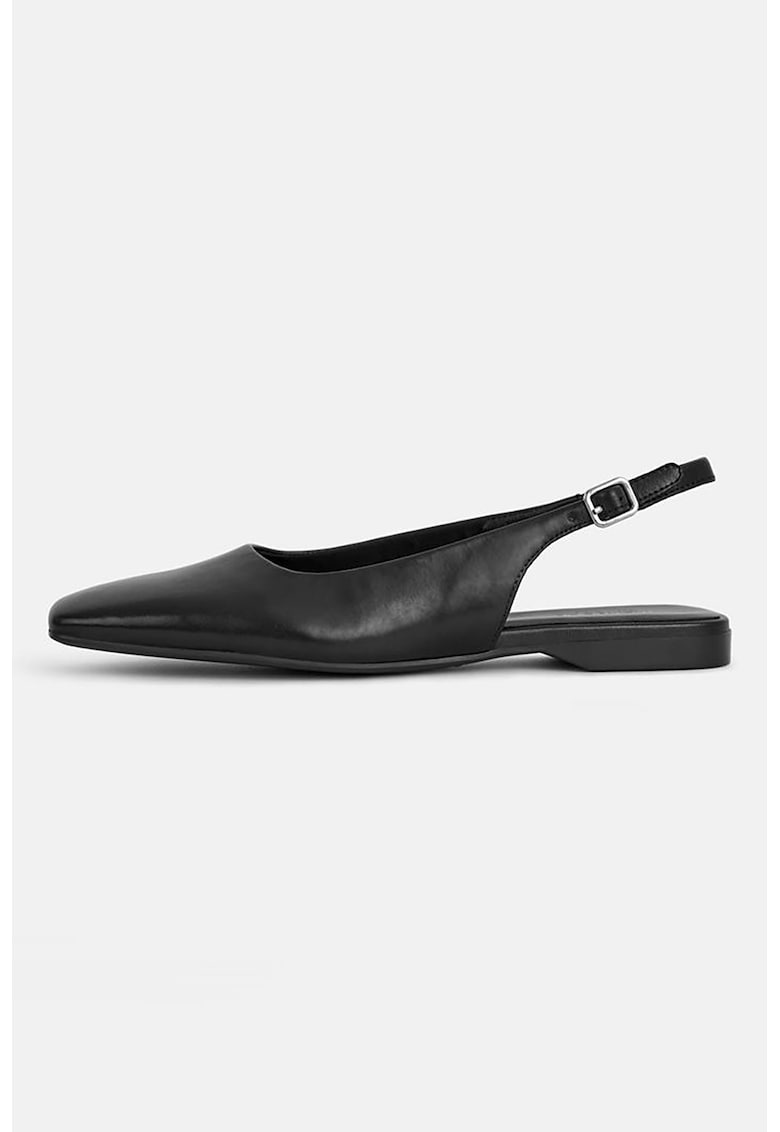 Balerini slingback din piele cu varf patrat Delia - Negru - Vagabond Shoemakers - imagine 1