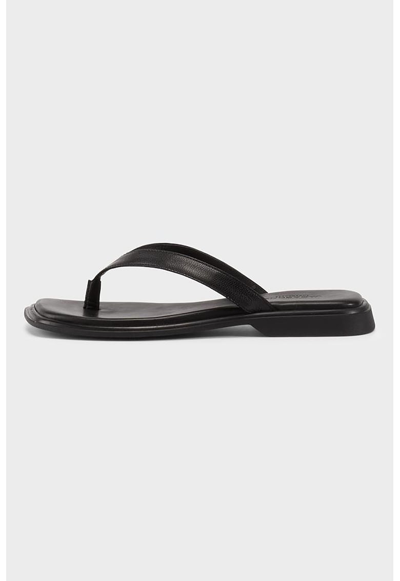 Papuci flip-flop din piele Izzy - Negru