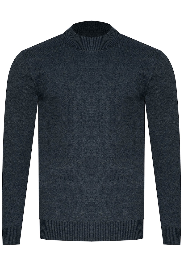 Pulover barbati - K6010 - guler scurt - bleumarin - poliester si acril