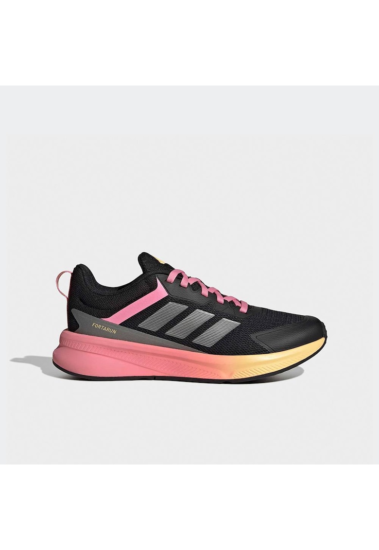 Детски спортни обувки FortaRun 4.0 J - Core Black / Grey Six / Clear Pink - текстил - Cloudfoam омекотяване