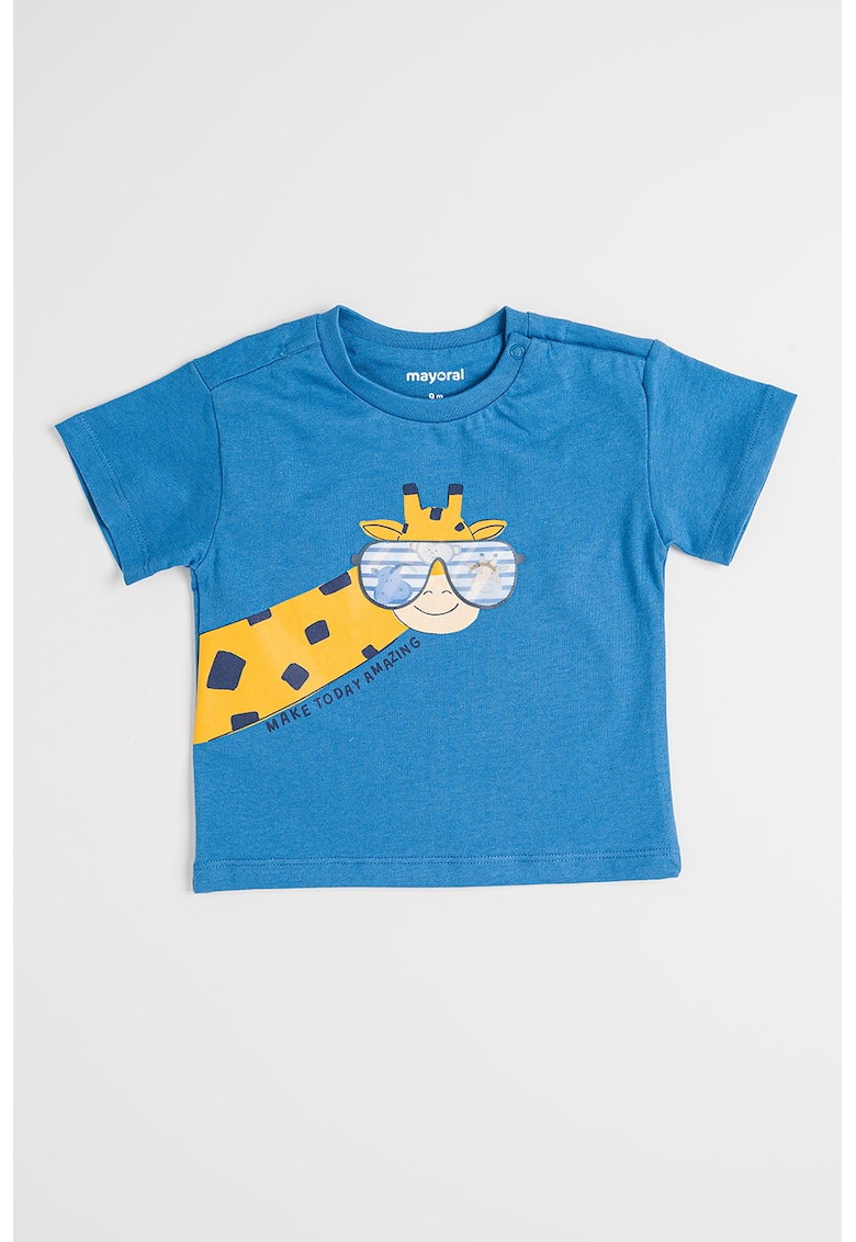 Tricou de bumbac cu imprimeu - Albastru prafuit