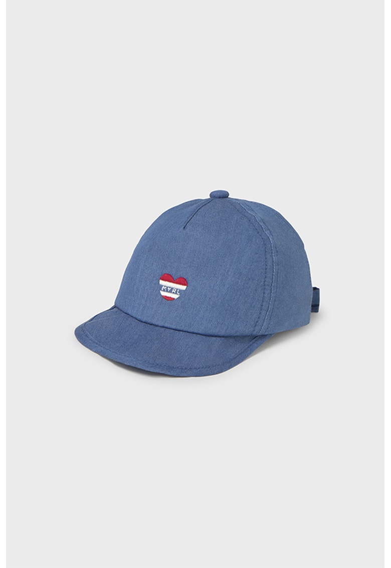 Sapca din denim cu funda - Rosu/Alb/Bleumarin prafuit