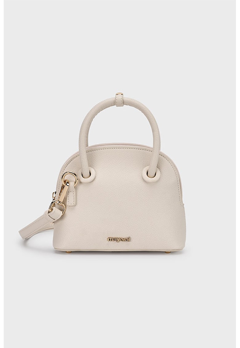 Geanta crossbody de piele ecologica - Alb murdar