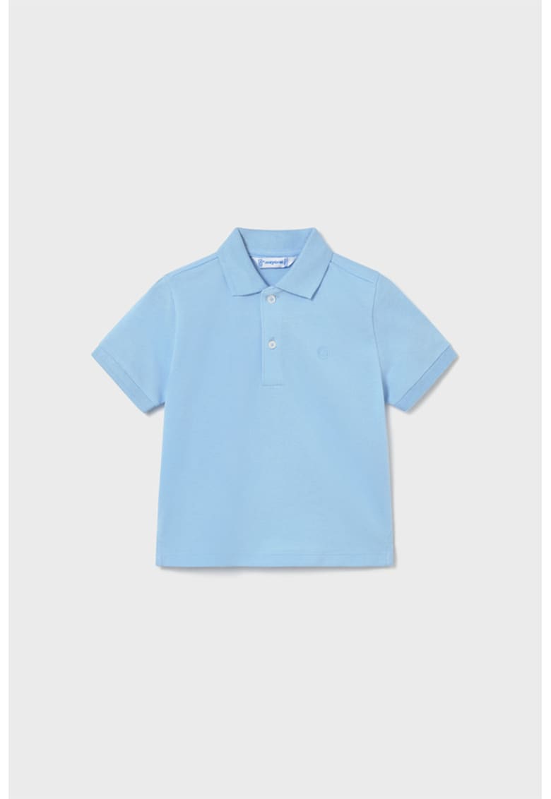 Tricou polo din bumbac pique - Albastru prafuit