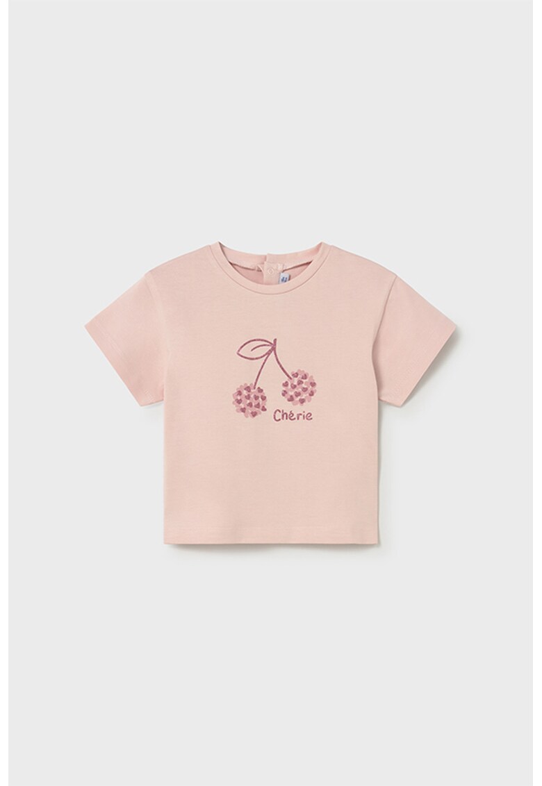 Tricou din amestec de bumbac - Roz pastel/Piersica