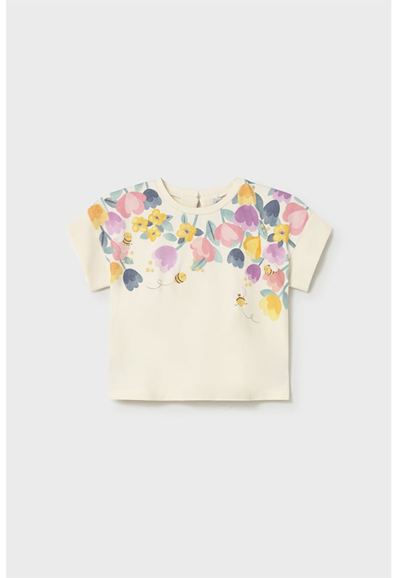 Tricou cu imprimeu floral - Verde/Galben/Violet/Crem