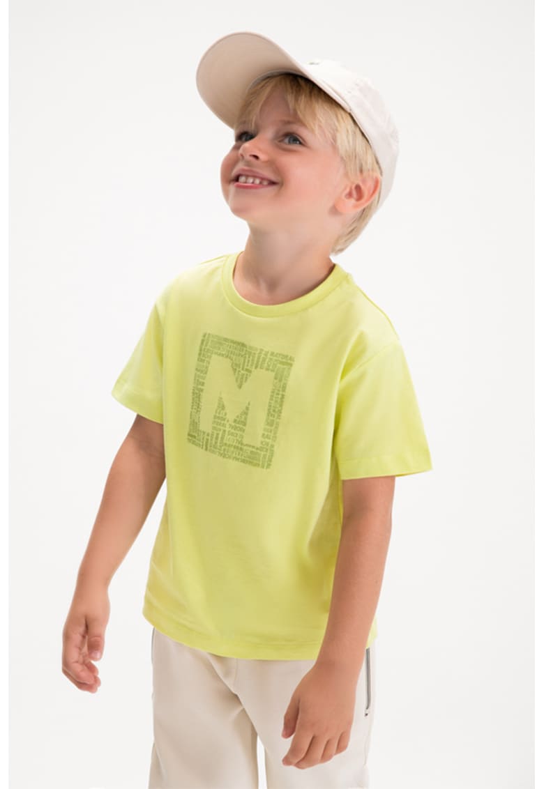 Tricou de bumbac cu imprimeu logo - Verde fistic