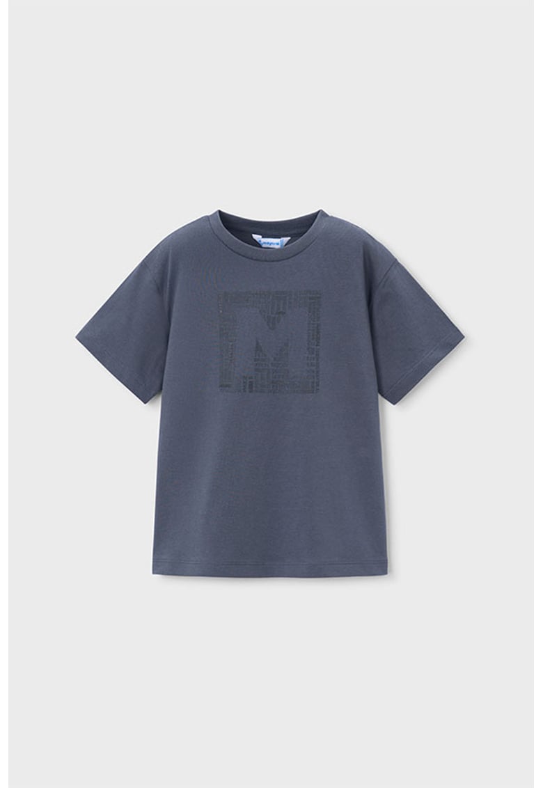 Tricou de bumbac cu imprimeu logo - Gri carbune