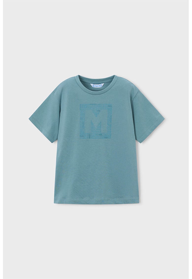 Tricou de bumbac cu imprimeu logo - Albastru petrol