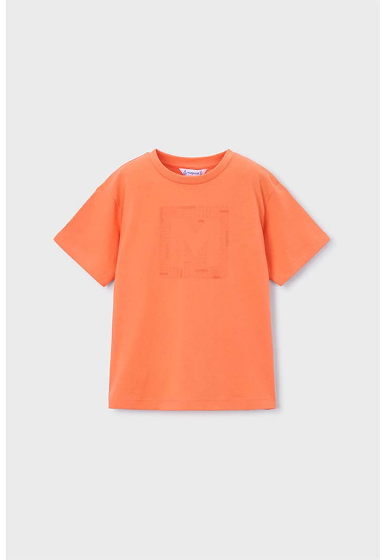 Tricou de bumbac cu imprimeu logo - Portocaliu mandarina