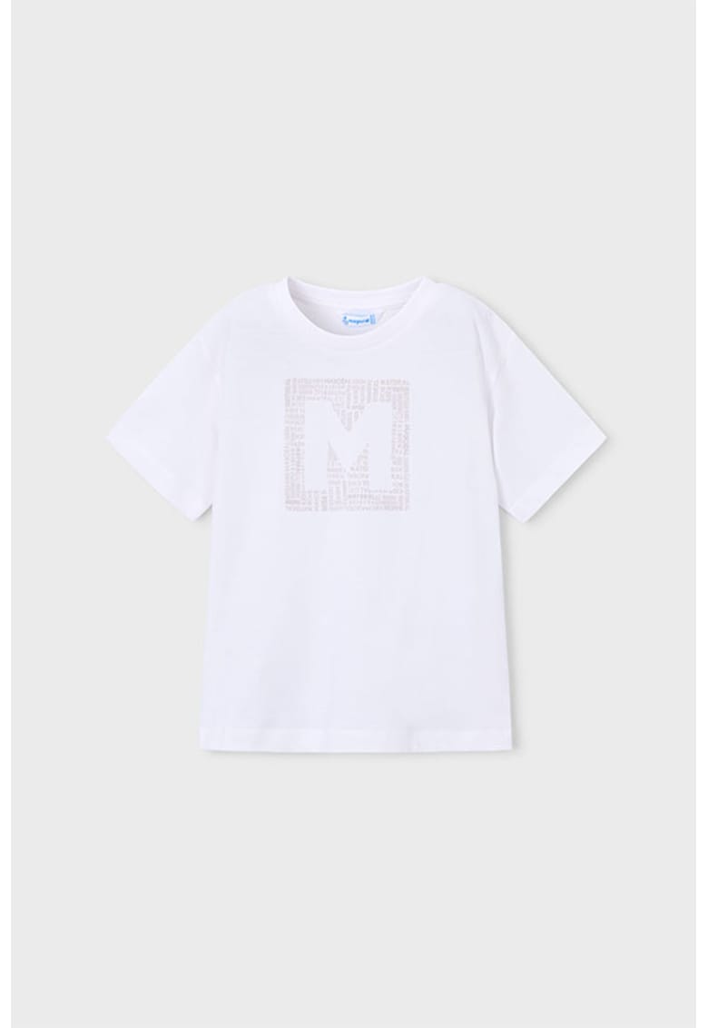 Tricou de bumbac cu imprimeu logo - Alb optic