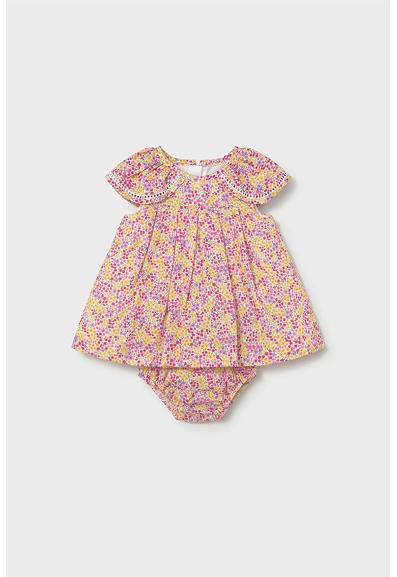 Set de rochie cu model floral si chiloti - 2 piese - Galben/Roz