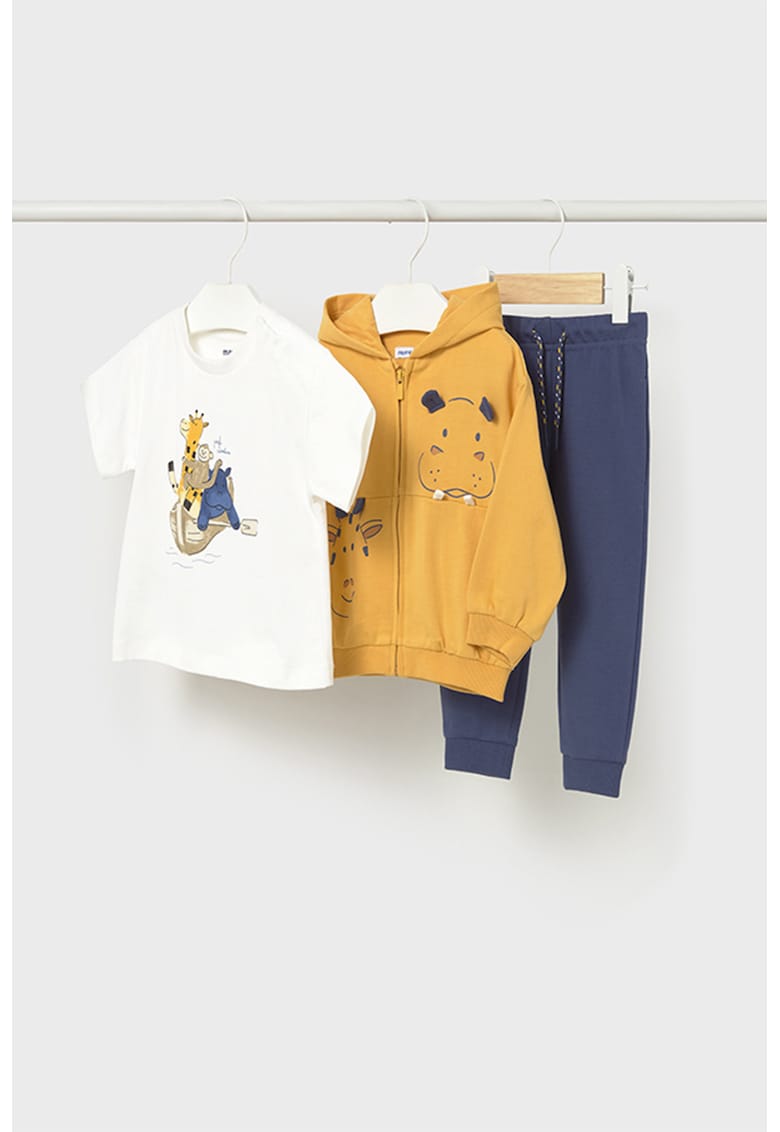 Set de trening si tricou - Alb/Portocaliu persan/Bleumarin