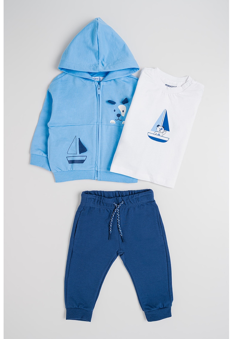 Set de trening si tricou - Alb/Albastru