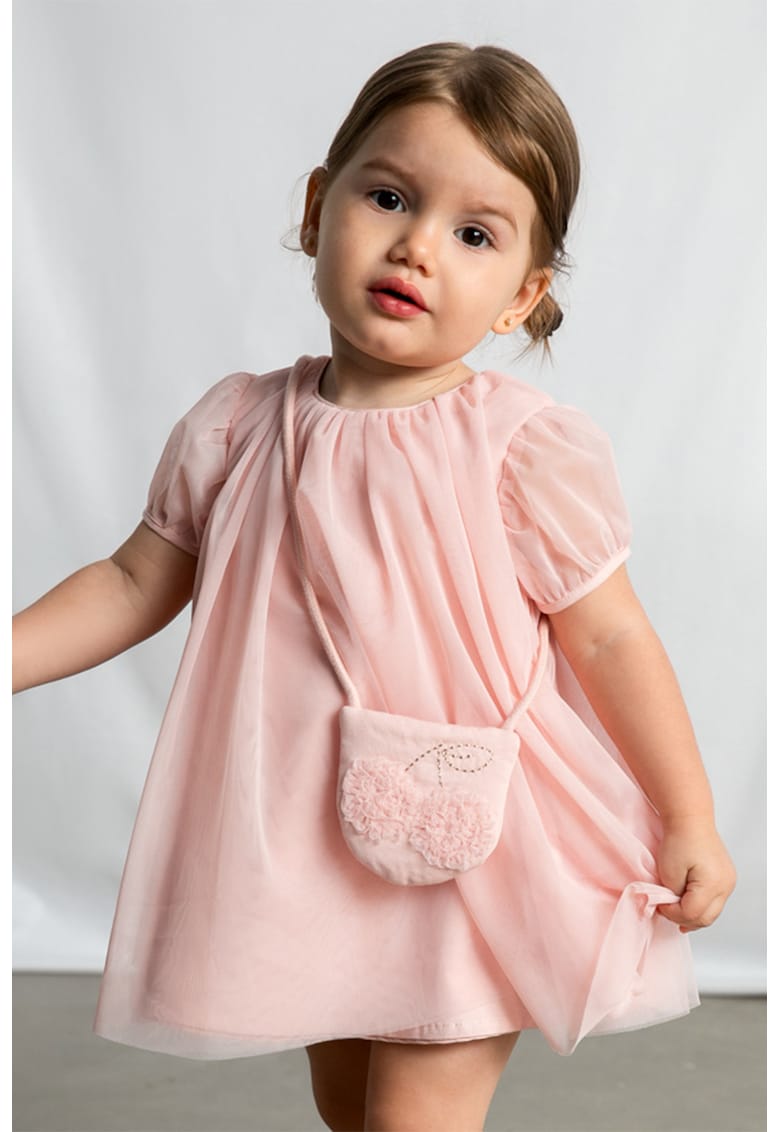 Rochie din tul si geanta - Roz pal