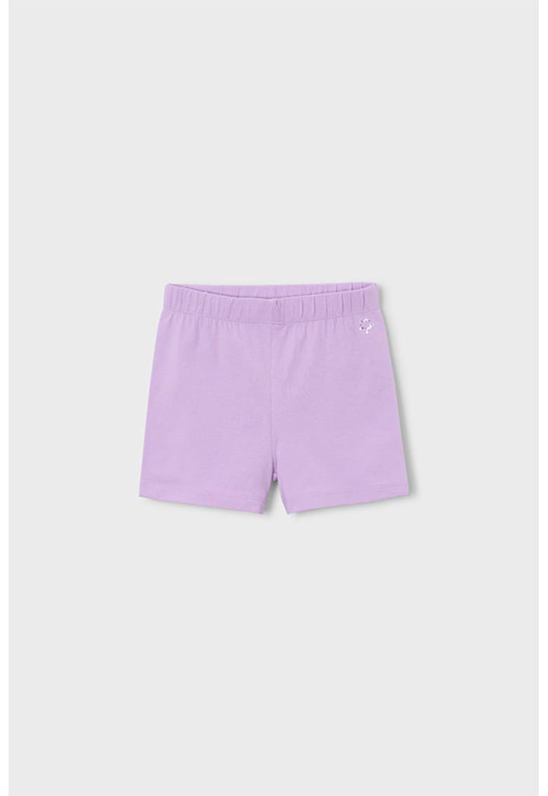 Pantaloni scurti din amestec de bumbac cu talie elastica - Lila