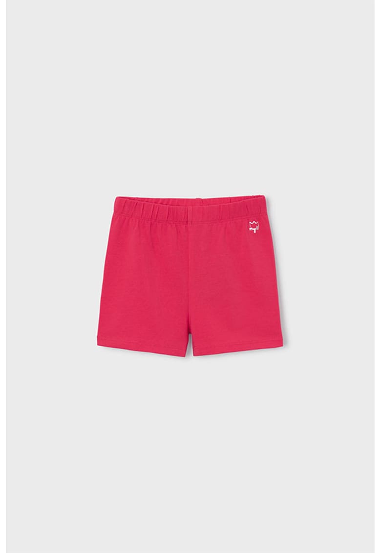 Pantaloni scurti din amestec de bumbac cu talie elastica - Roz zmeuriu