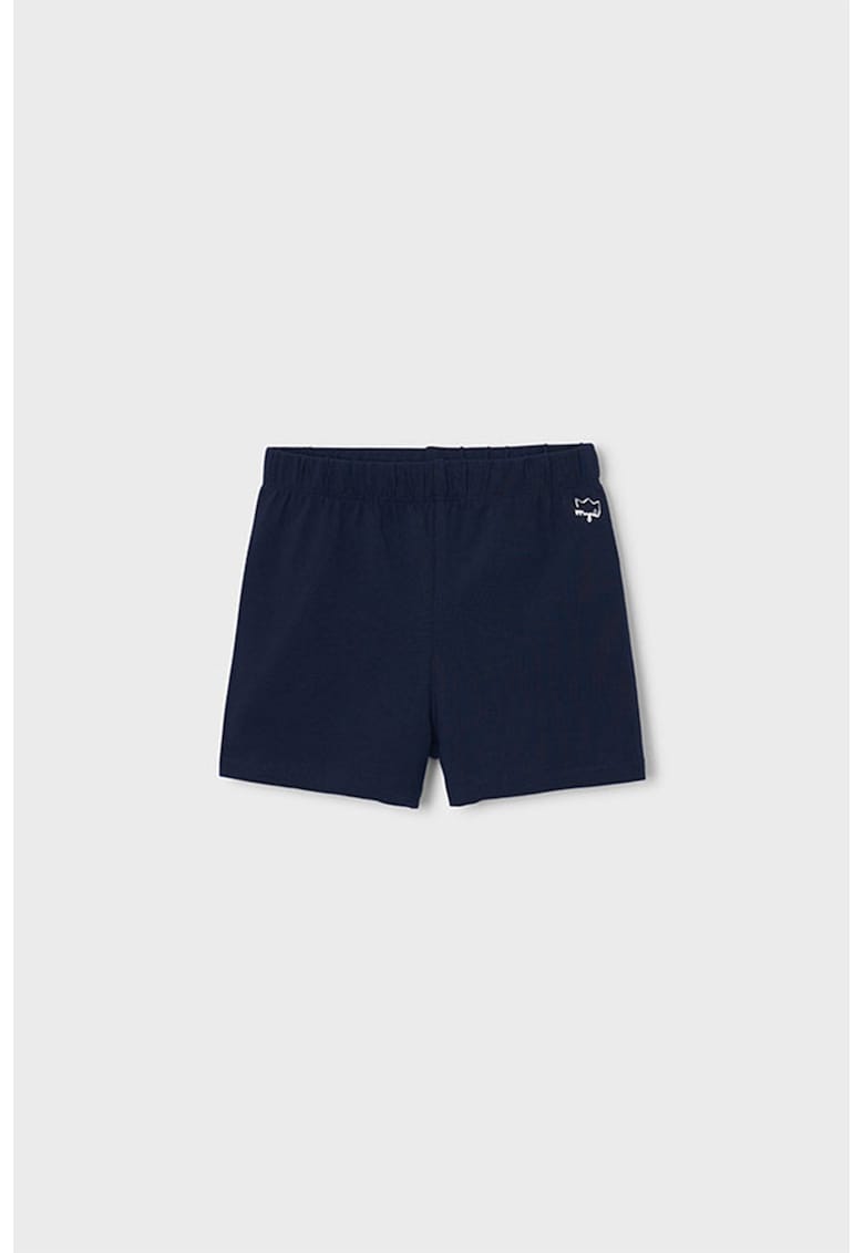 Pantaloni scurti din amestec de bumbac cu talie elastica - Bleumarin