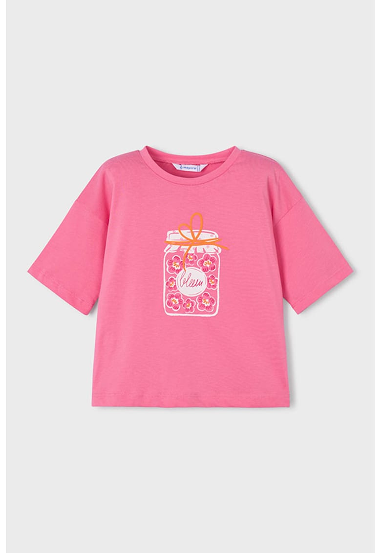 Tricou de bumbac cu imprimeu - Roz