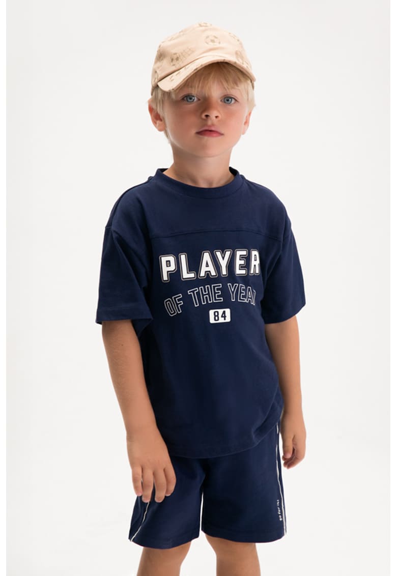 Set de tricou cu imprimeu si pantaloni scurti