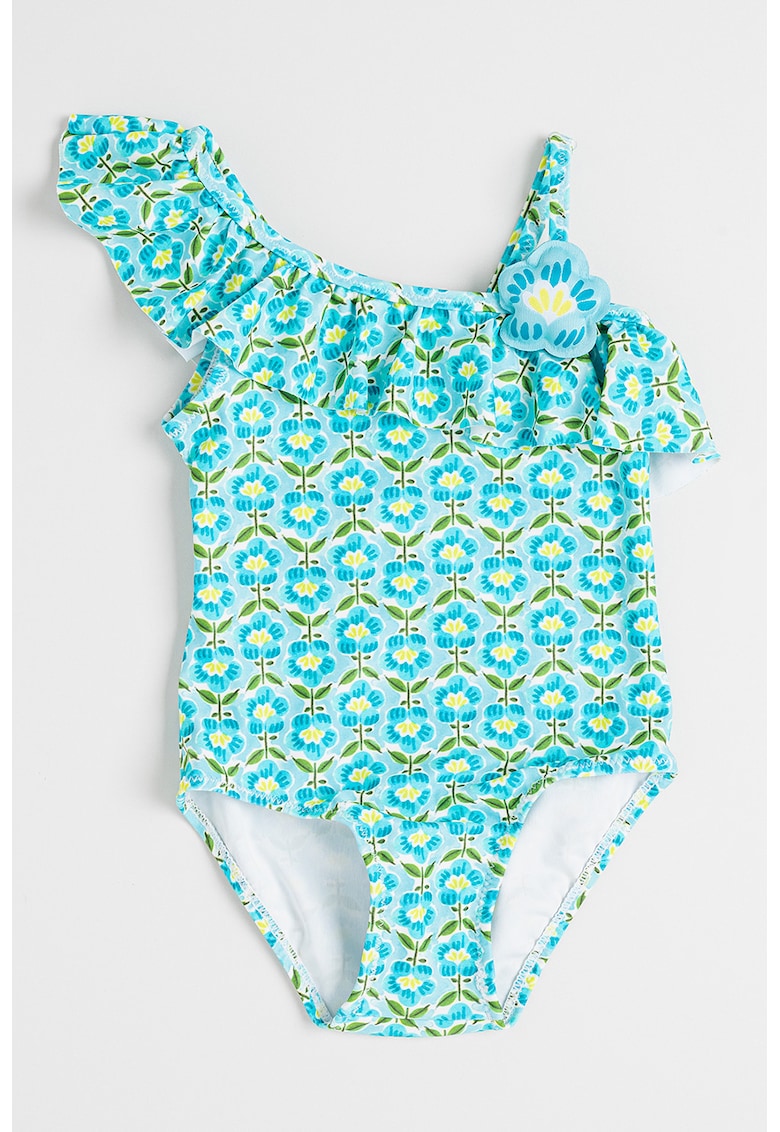 Costum de baie intreg cu model cu dungi - Verde/Albastru