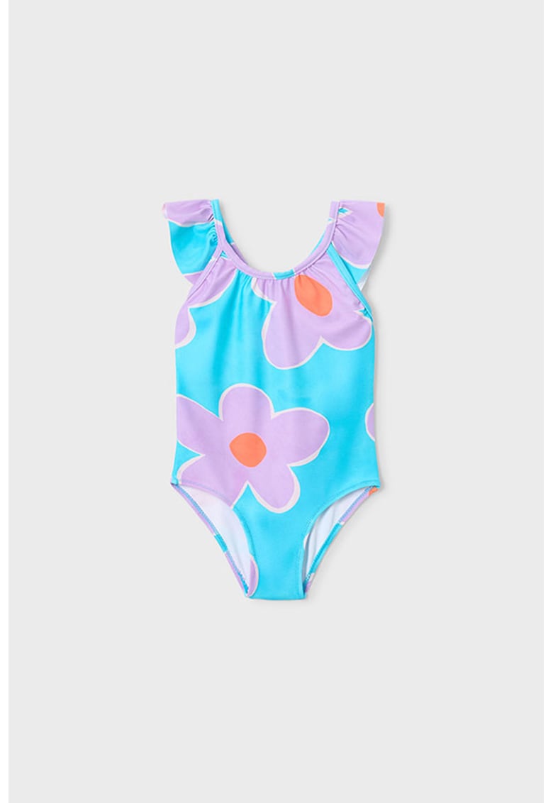 Costum de baie intreg cu model floral - Lila/Albastru glaciar