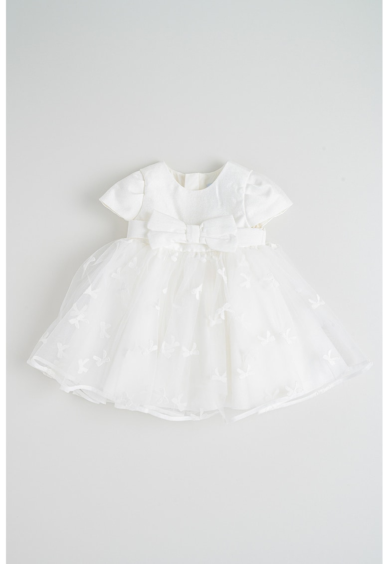 Rochie din tul cu funda - Alb