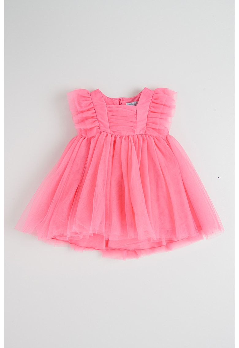 Rochie evazata din tul - Roz aprins