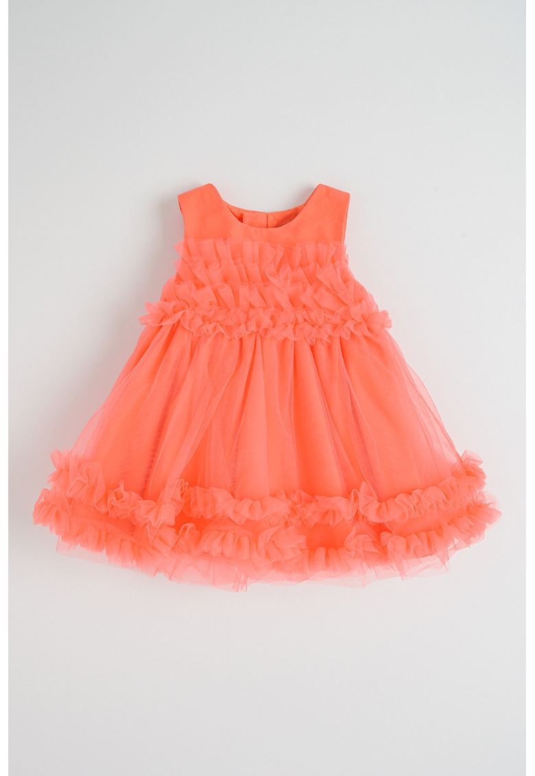 Rochie evazata din tul - Rosu corai