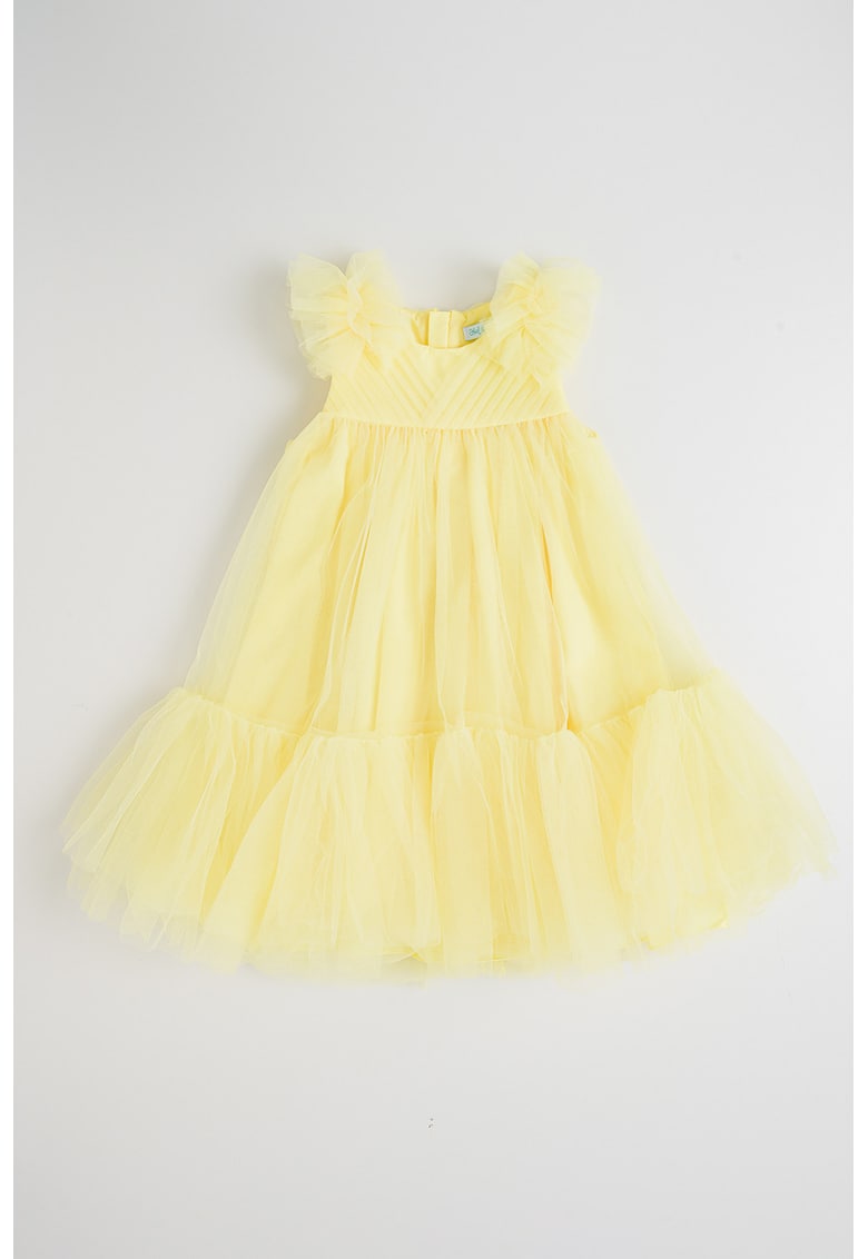 Rochie evazata din tul - Galben