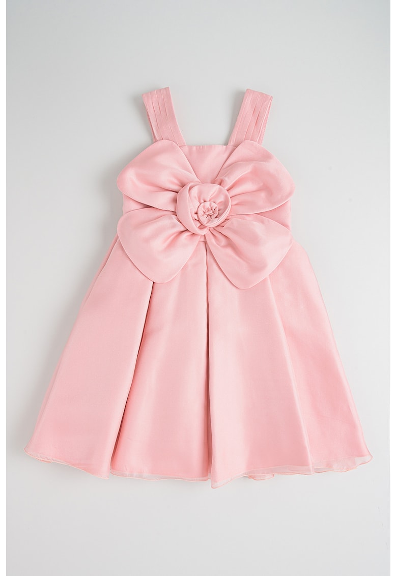 Rochie plisata cu decolteu pe un umar - Roz deschis